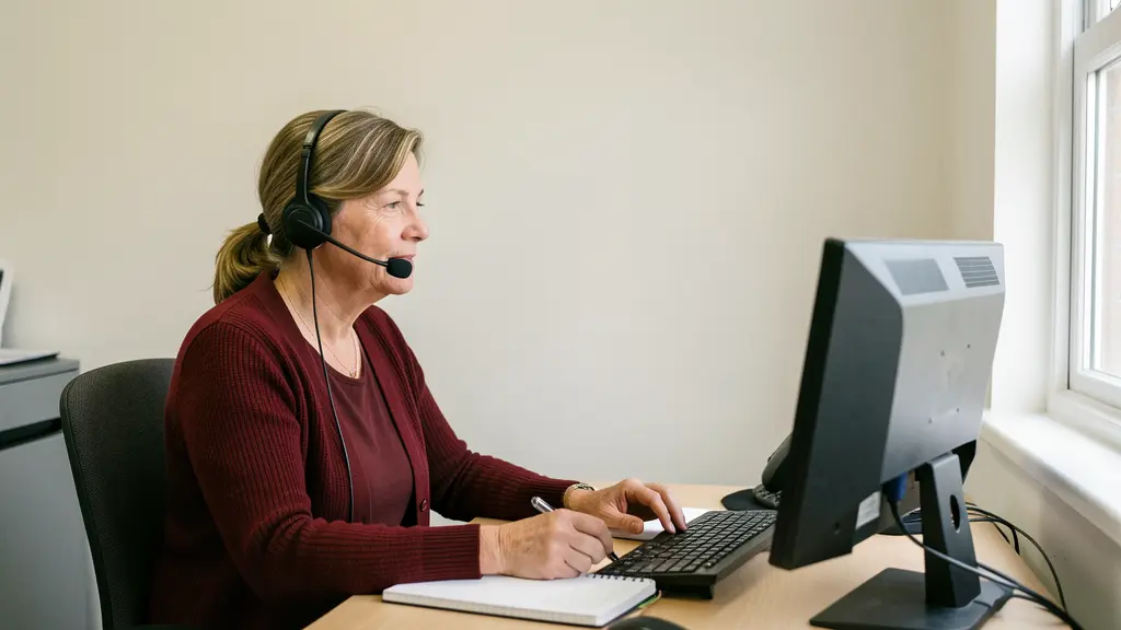 A supporting photograph of an experienced caller at work
